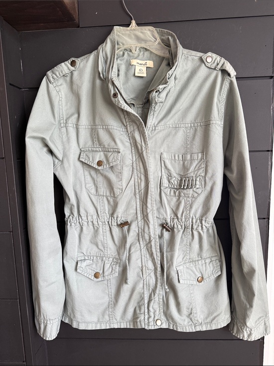 Marci Jackets & Blazers - Madewell Women's Light Sage Utility Jacket with Drawstring Waist